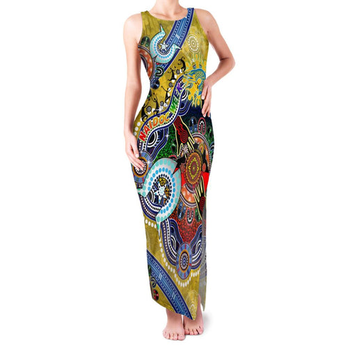 Personalised Eels NAIDOC Week 2024 Family Matching Tank Maxi Dress and Hawaiian Shirt Australia Aboriginal Dot Painting