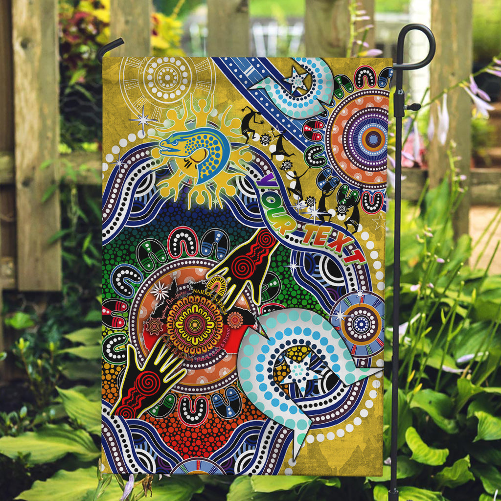 Personalised Eels NAIDOC Week 2024 Garden Flag Australia Aboriginal Dot Painting