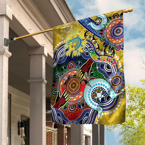 Personalised Eels NAIDOC Week 2024 Garden Flag Australia Aboriginal Dot Painting