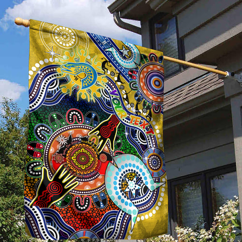 Personalised Eels NAIDOC Week 2024 Garden Flag Australia Aboriginal Dot Painting