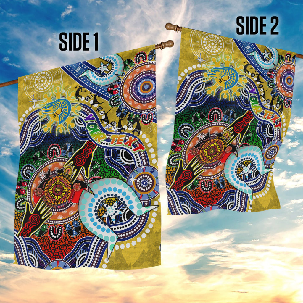 Personalised Eels NAIDOC Week 2024 Garden Flag Australia Aboriginal Dot Painting