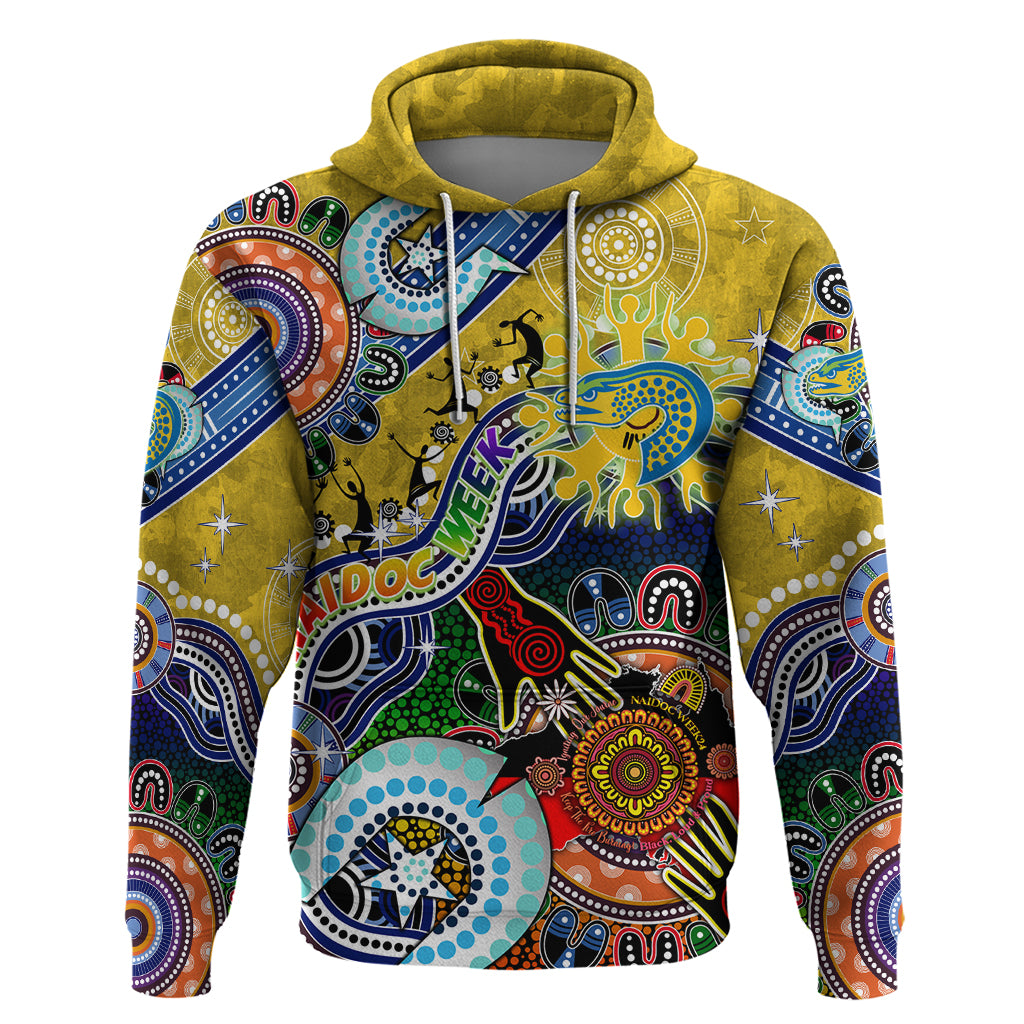 Personalised Eels NAIDOC Week 2024 Hoodie Australia Aboriginal Dot Painting