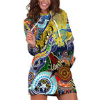 Personalised Eels NAIDOC Week 2024 Hoodie Dress Australia Aboriginal Dot Painting