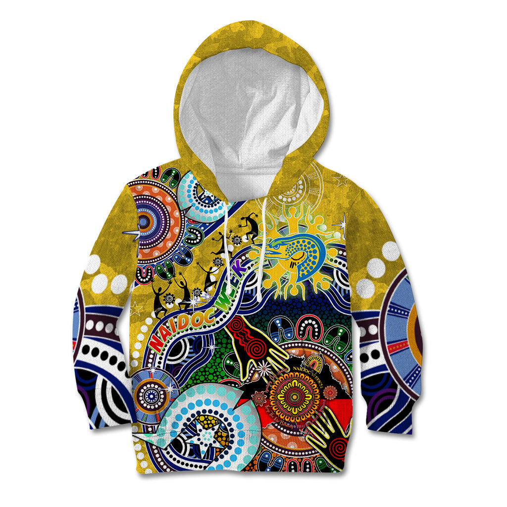 Personalised Eels NAIDOC Week 2024 Kid Hoodie Australia Aboriginal Dot Painting