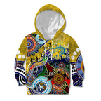 Personalised Eels NAIDOC Week 2024 Kid Hoodie Australia Aboriginal Dot Painting