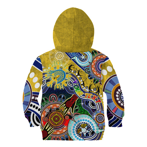Personalised Eels NAIDOC Week 2024 Kid Hoodie Australia Aboriginal Dot Painting