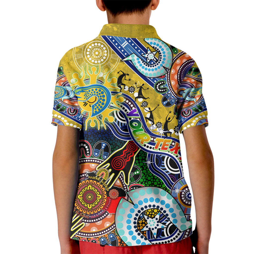 Personalised Eels NAIDOC Week 2024 Kid Polo Shirt Australia Aboriginal Dot Painting