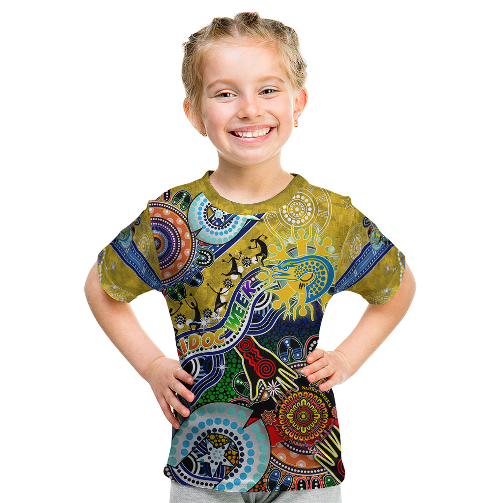 Personalised Eels NAIDOC Week 2024 Kid T Shirt Australia Aboriginal Dot Painting