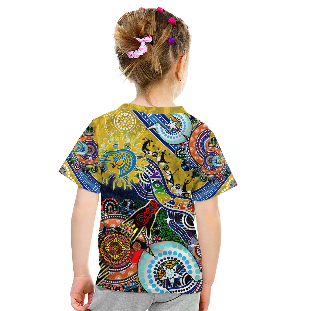 Personalised Eels NAIDOC Week 2024 Kid T Shirt Australia Aboriginal Dot Painting