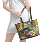 Personalised Eels NAIDOC Week 2024 Leather Tote Bag Australia Aboriginal Dot Painting
