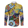 Personalised Eels NAIDOC Week 2024 Long Sleeve Button Shirt Australia Aboriginal Dot Painting