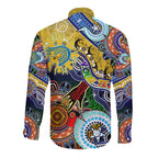 Personalised Eels NAIDOC Week 2024 Long Sleeve Button Shirt Australia Aboriginal Dot Painting