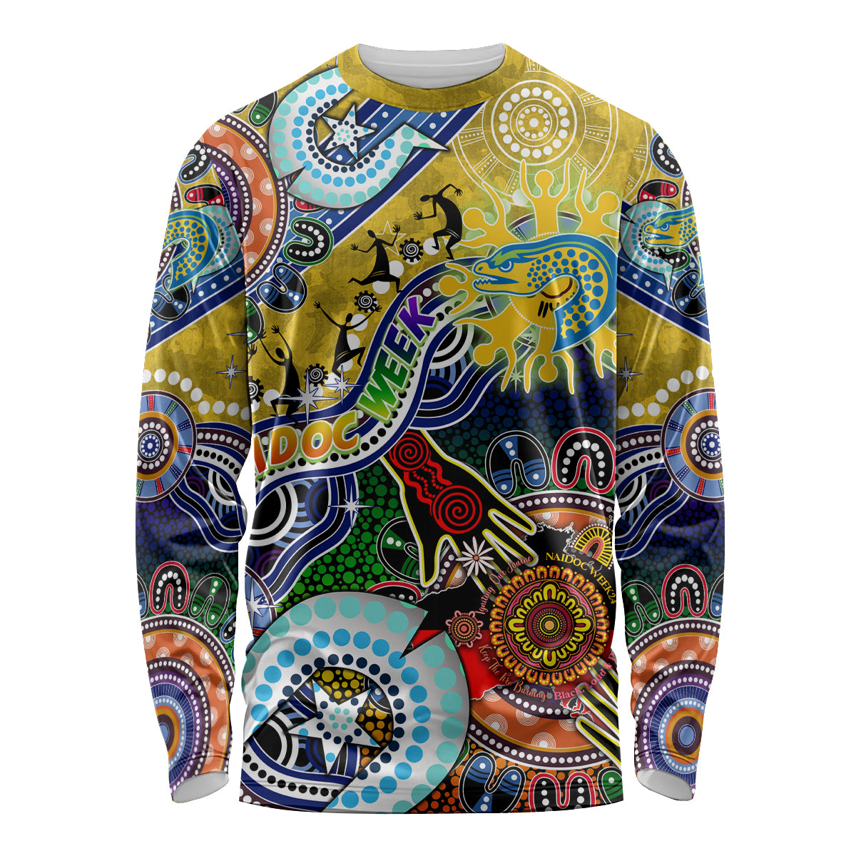 Personalised Eels NAIDOC Week 2024 Long Sleeve Shirt Australia Aboriginal Dot Painting