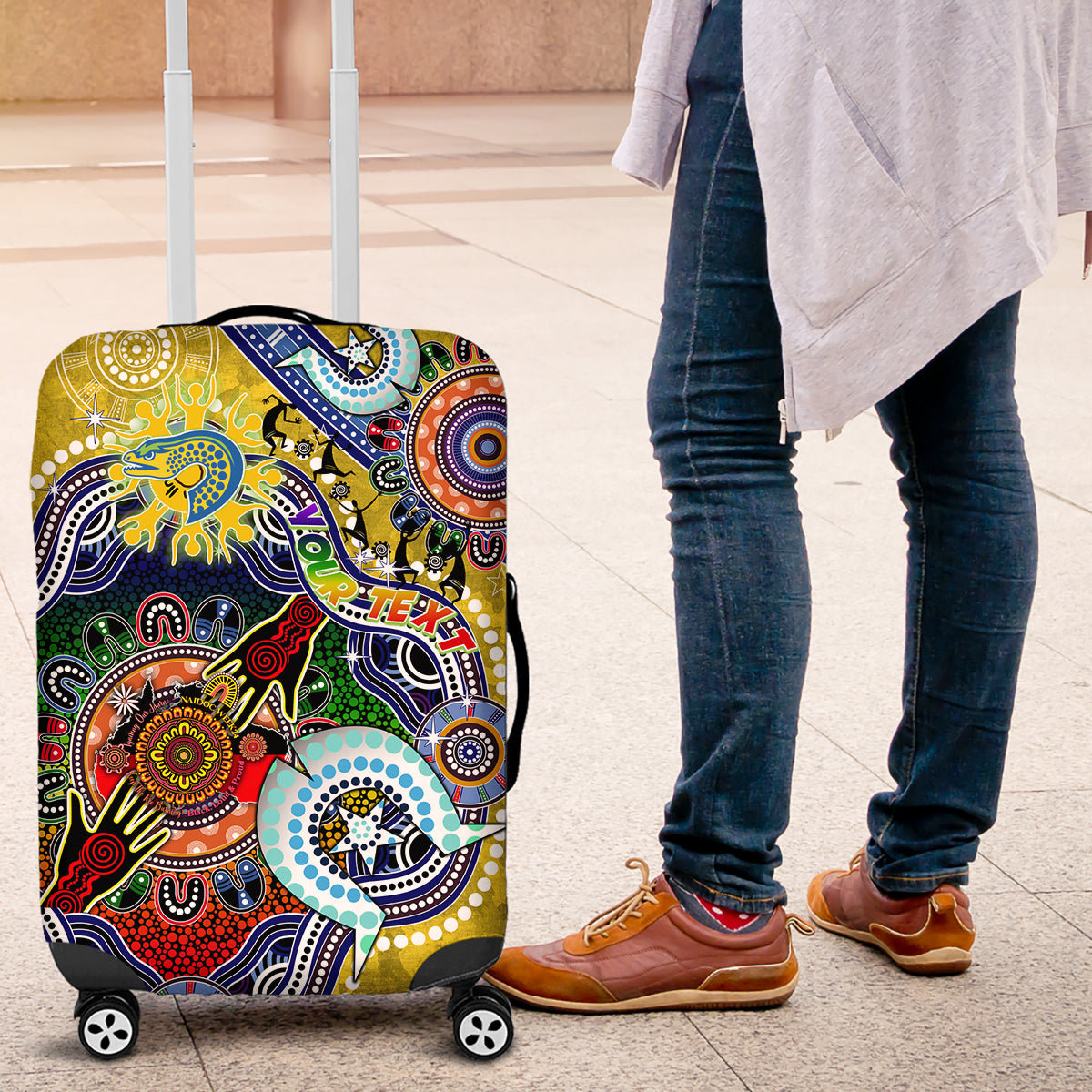 Personalised Eels NAIDOC Week 2024 Luggage Cover Australia Aboriginal Dot Painting
