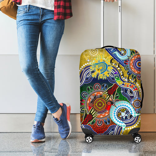 Personalised Eels NAIDOC Week 2024 Luggage Cover Australia Aboriginal Dot Painting