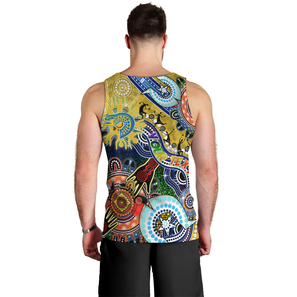 Personalised Eels NAIDOC Week 2024 Men Tank Top Australia Aboriginal Dot Painting