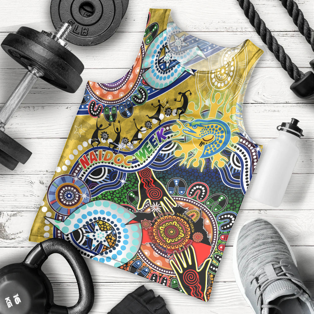 Personalised Eels NAIDOC Week 2024 Men Tank Top Australia Aboriginal Dot Painting