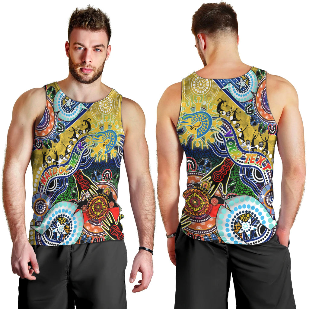 Personalised Eels NAIDOC Week 2024 Men Tank Top Australia Aboriginal Dot Painting