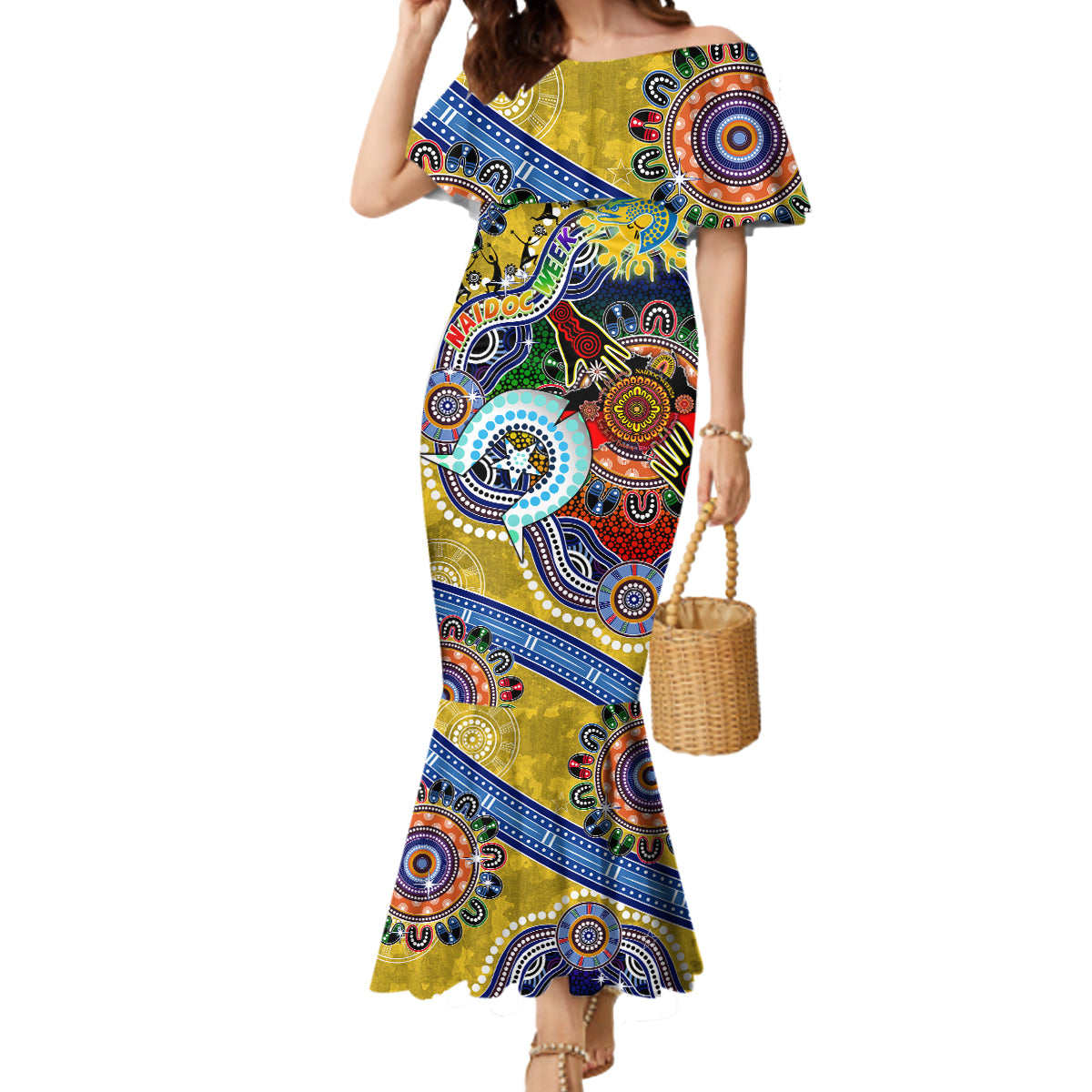 Personalised Eels NAIDOC Week 2024 Mermaid Dress Australia Aboriginal Dot Painting