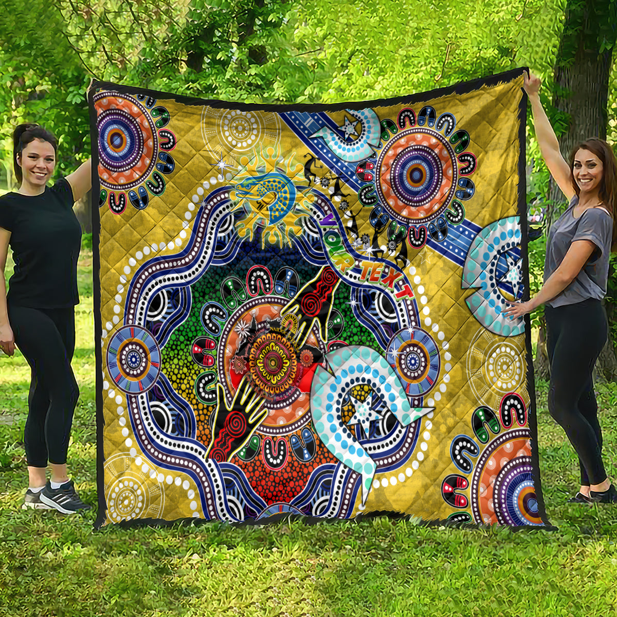 Personalised Eels NAIDOC Week 2024 Quilt Australia Aboriginal Dot Painting