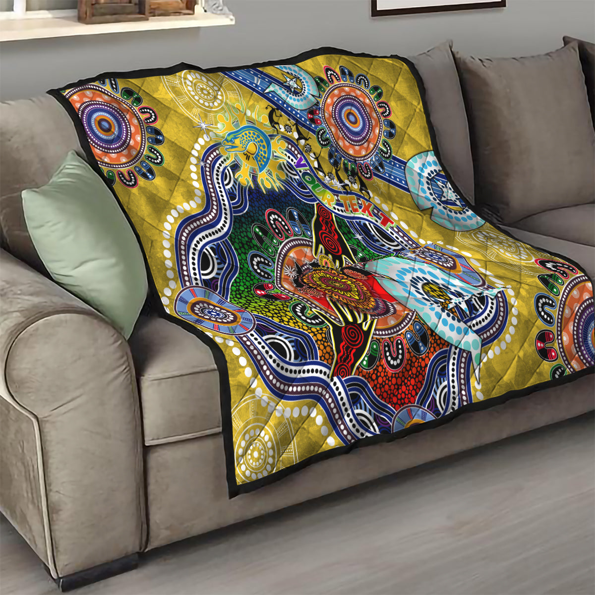 Personalised Eels NAIDOC Week 2024 Quilt Australia Aboriginal Dot Painting