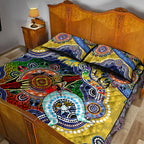 Personalised Eels NAIDOC Week 2024 Quilt Bed Set Australia Aboriginal Dot Painting