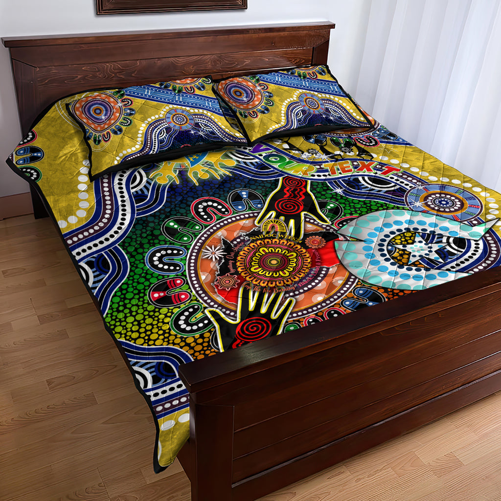 Personalised Eels NAIDOC Week 2024 Quilt Bed Set Australia Aboriginal Dot Painting