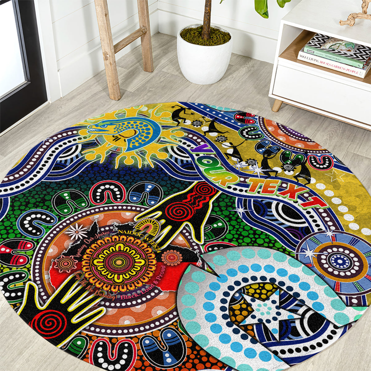 Personalised Eels NAIDOC Week 2024 Round Carpet Australia Aboriginal Dot Painting