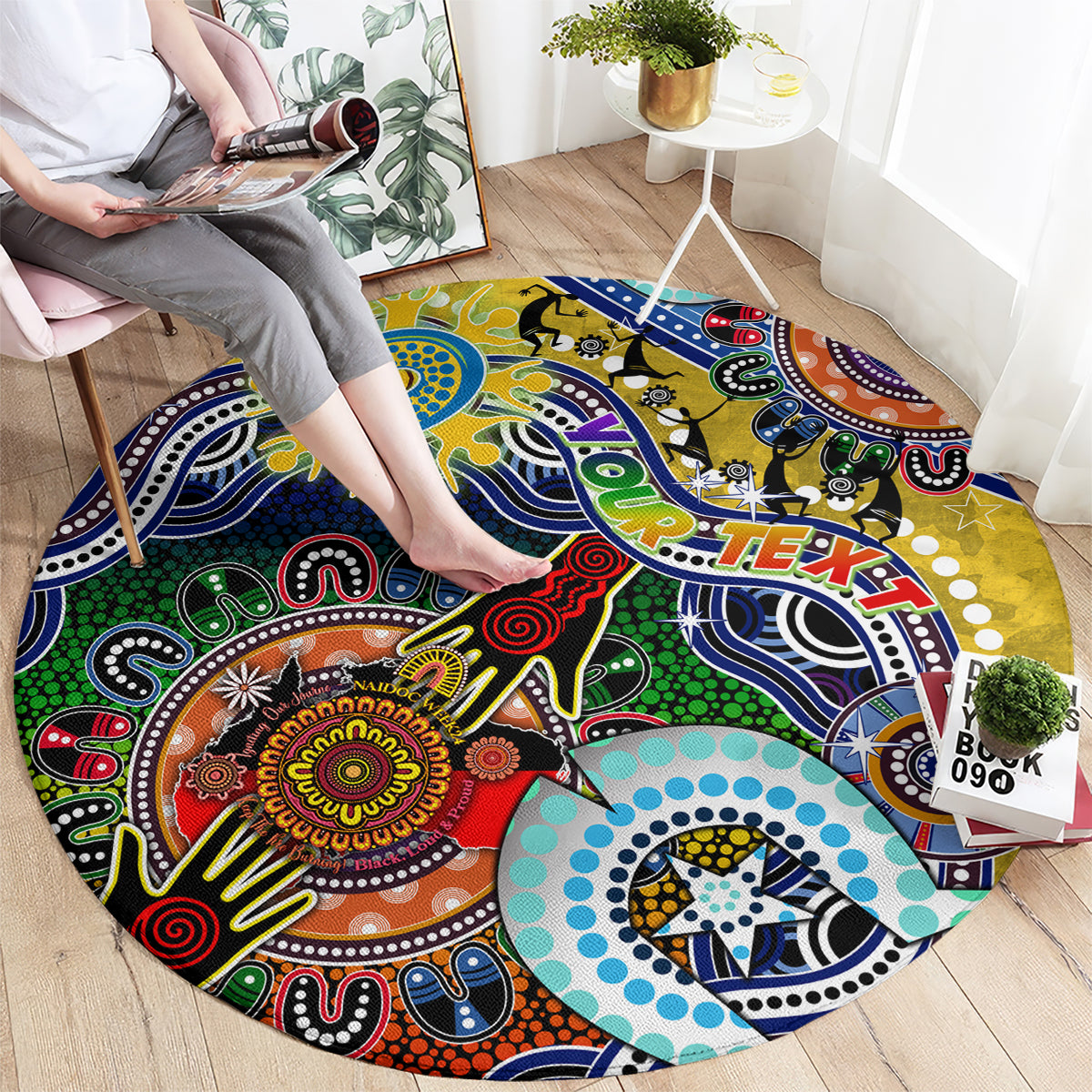 Personalised Eels NAIDOC Week 2024 Round Carpet Australia Aboriginal Dot Painting