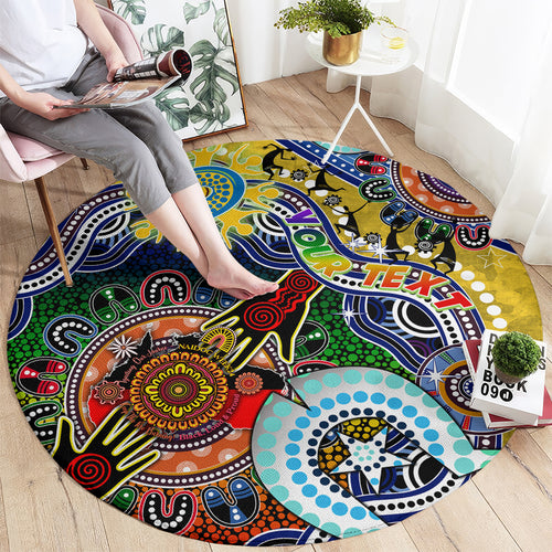 Personalised Eels NAIDOC Week 2024 Round Carpet Australia Aboriginal Dot Painting