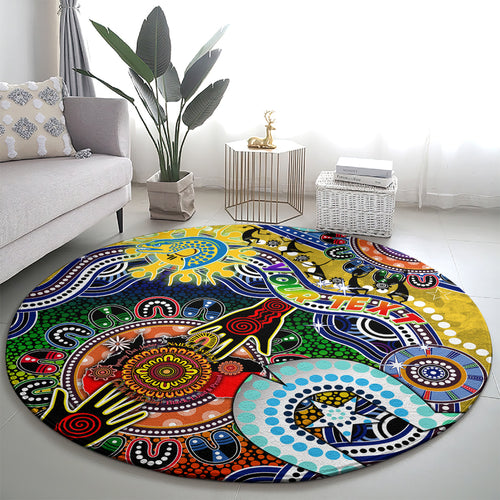 Personalised Eels NAIDOC Week 2024 Round Carpet Australia Aboriginal Dot Painting