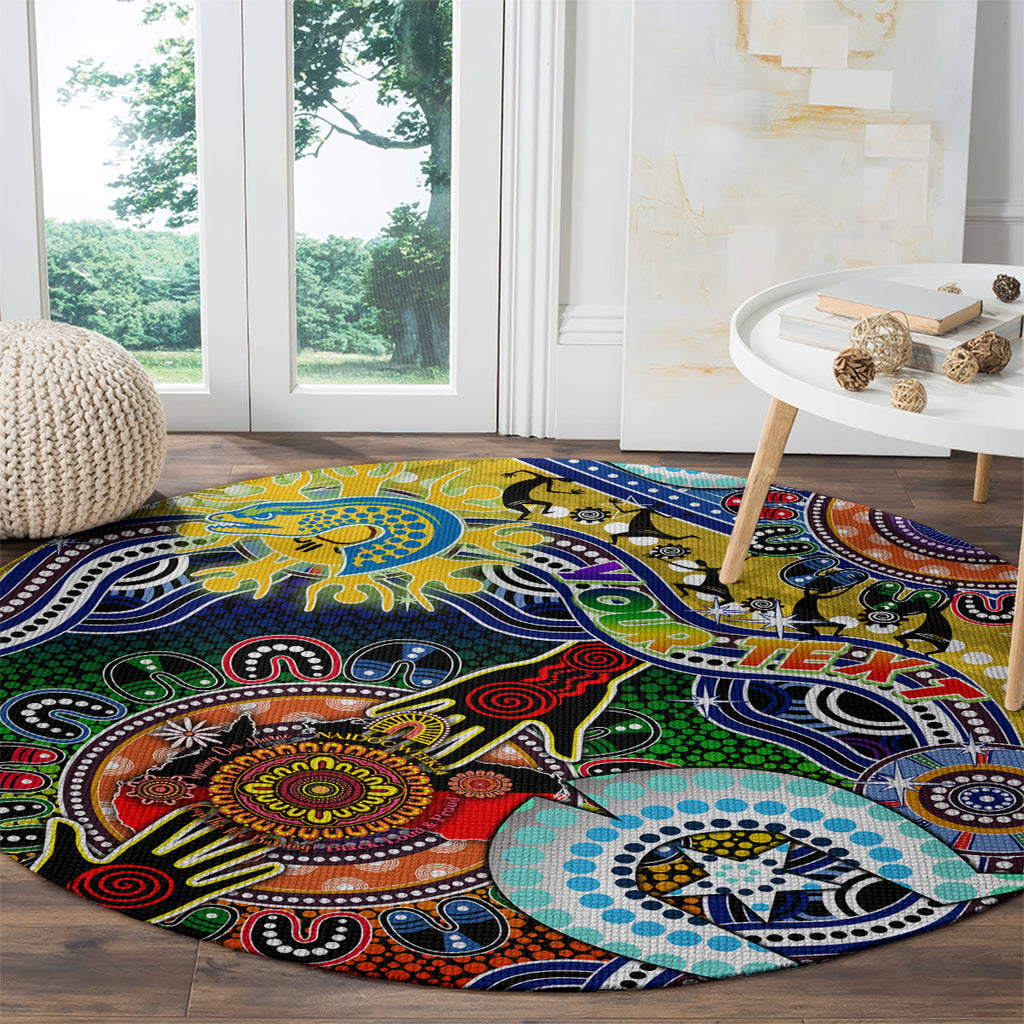 Personalised Eels NAIDOC Week 2024 Round Carpet Australia Aboriginal Dot Painting