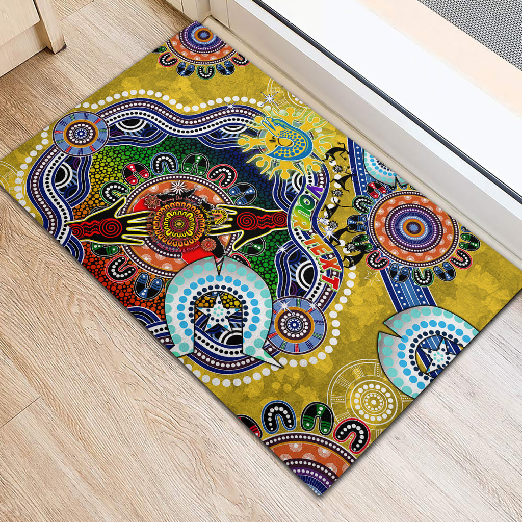 Personalised Eels NAIDOC Week 2024 Rubber Doormat Australia Aboriginal Dot Painting