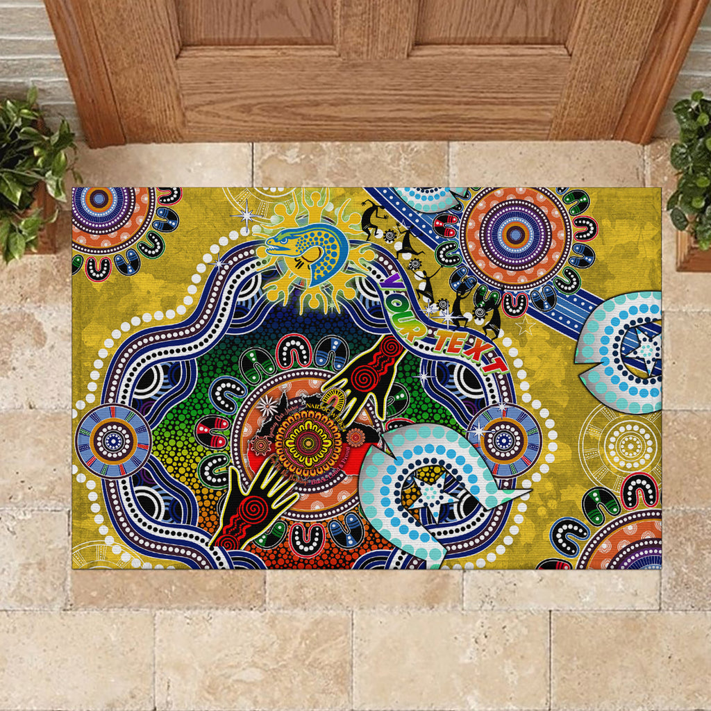 Personalised Eels NAIDOC Week 2024 Rubber Doormat Australia Aboriginal Dot Painting