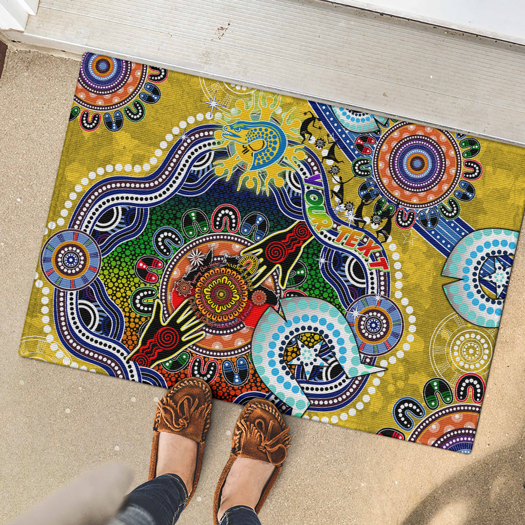 Personalised Eels NAIDOC Week 2024 Rubber Doormat Australia Aboriginal Dot Painting