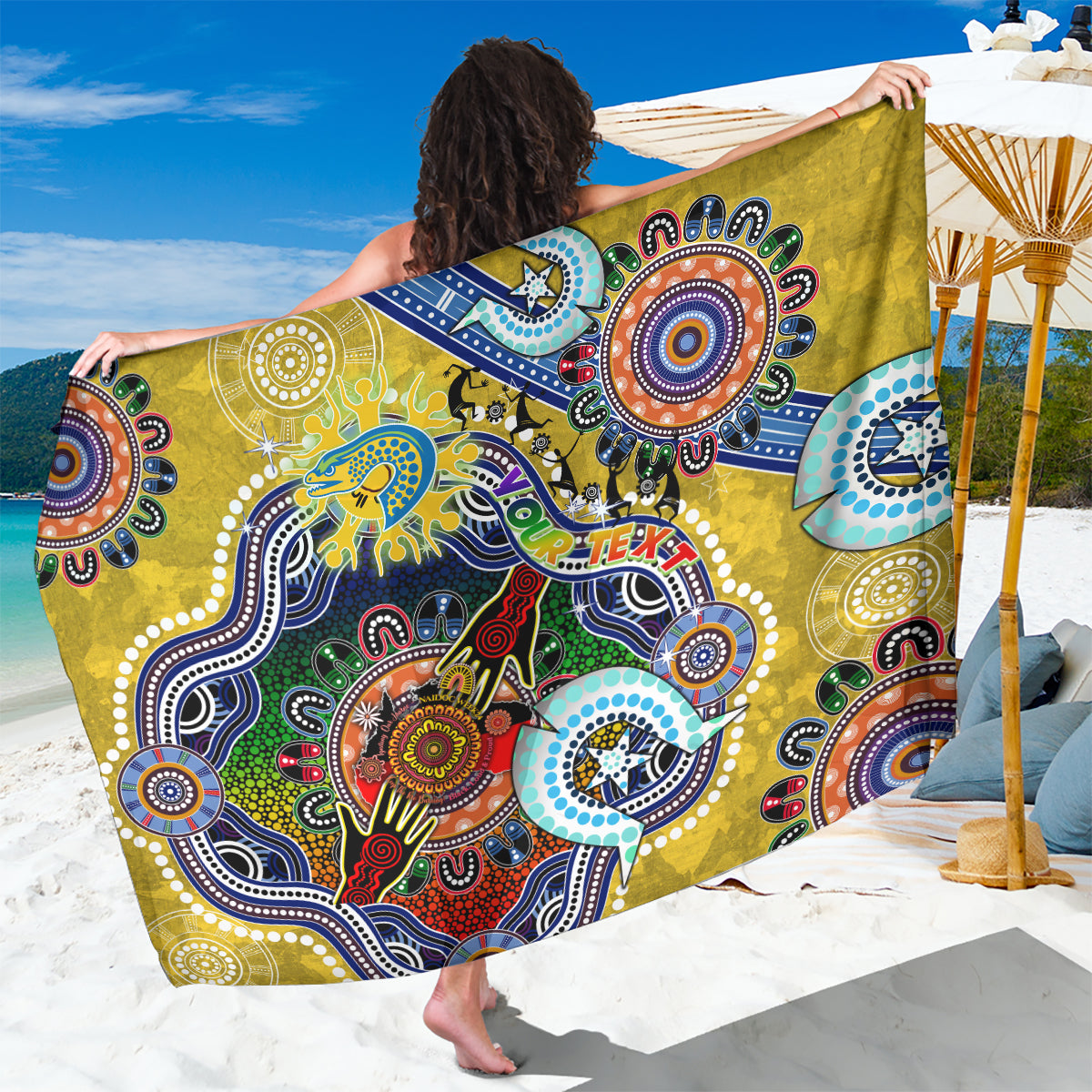 Personalised Eels NAIDOC Week 2024 Sarong Australia Aboriginal Dot Painting