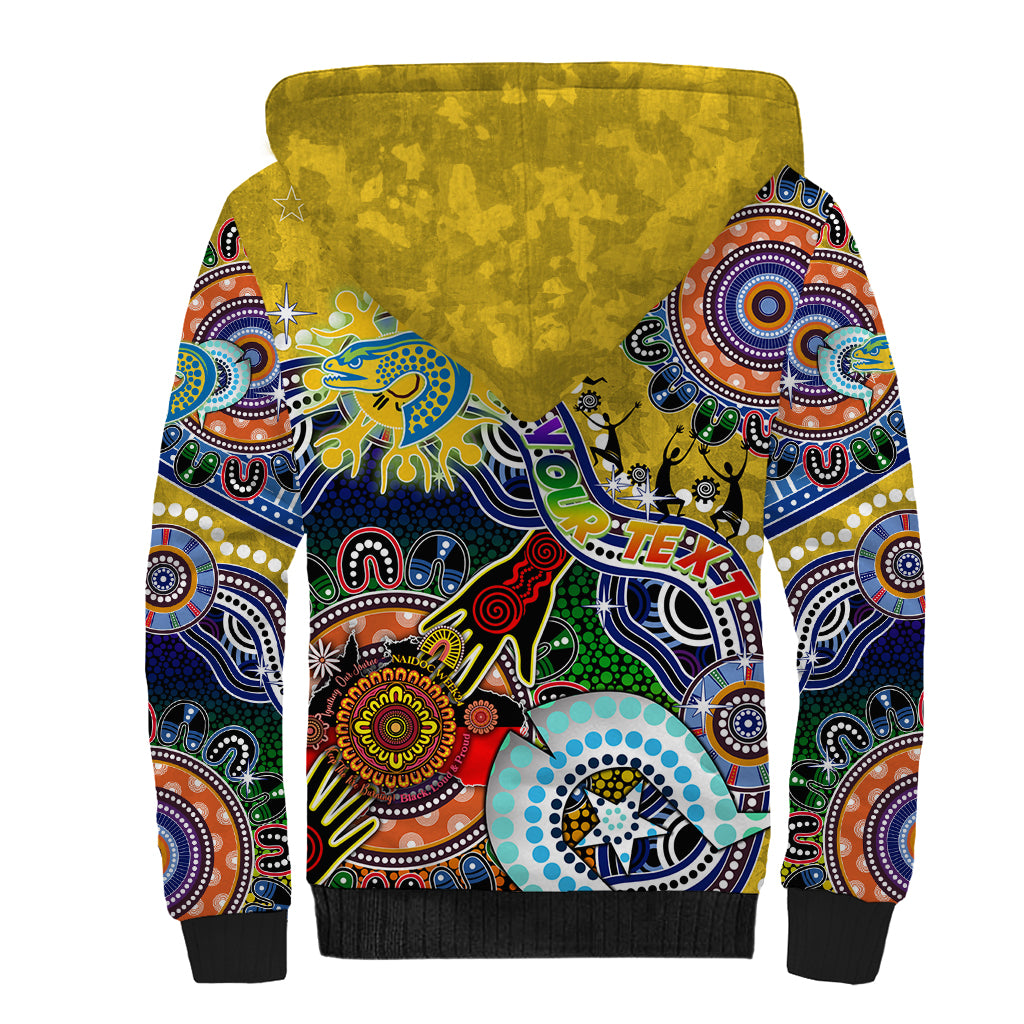 Personalised Eels NAIDOC Week 2024 Sherpa Hoodie Australia Aboriginal Dot Painting