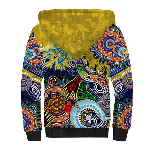 Personalised Eels NAIDOC Week 2024 Sherpa Hoodie Australia Aboriginal Dot Painting