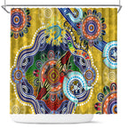 Personalised Eels NAIDOC Week 2024 Shower Curtain Australia Aboriginal Dot Painting