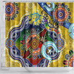 Personalised Eels NAIDOC Week 2024 Shower Curtain Australia Aboriginal Dot Painting