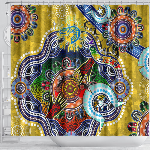 Personalised Eels NAIDOC Week 2024 Shower Curtain Australia Aboriginal Dot Painting