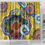 Personalised Eels NAIDOC Week 2024 Shower Curtain Australia Aboriginal Dot Painting