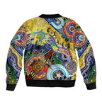 Personalised Eels NAIDOC Week 2024 Sleeve Zip Bomber Jacket Australia Aboriginal Dot Painting