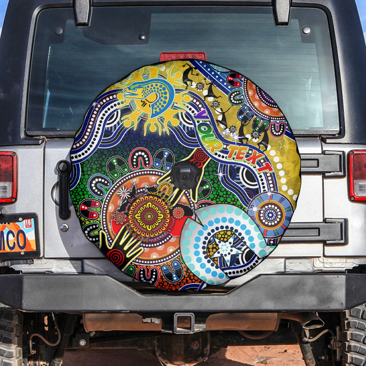 Personalised Eels NAIDOC Week 2024 Spare Tire Cover Australia Aboriginal Dot Painting