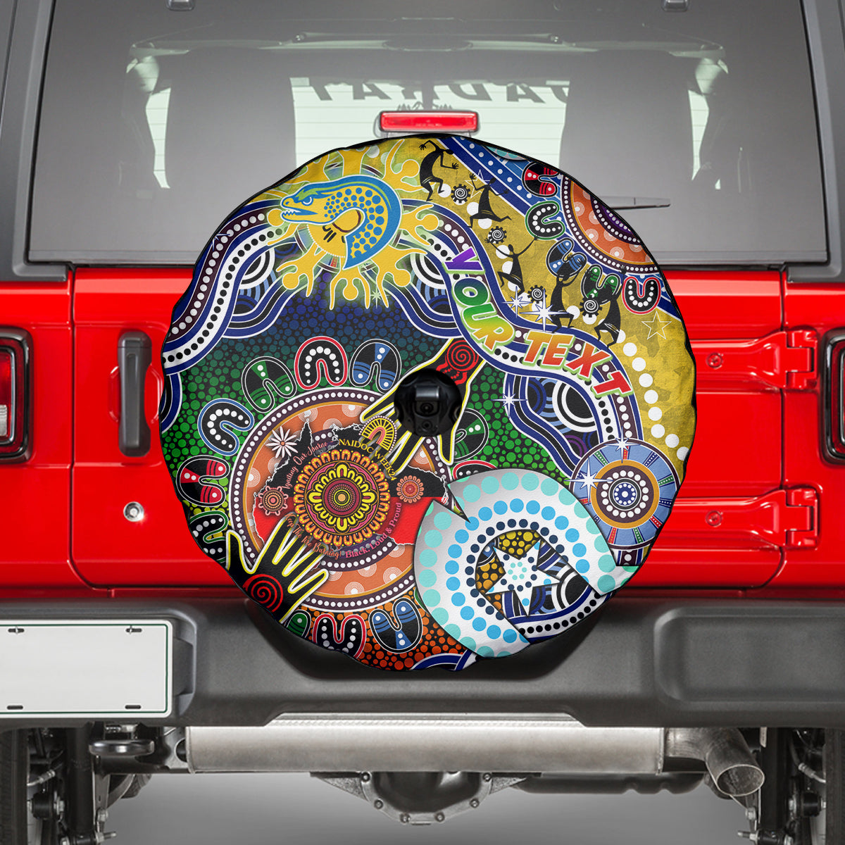 Personalised Eels NAIDOC Week 2024 Spare Tire Cover Australia Aboriginal Dot Painting