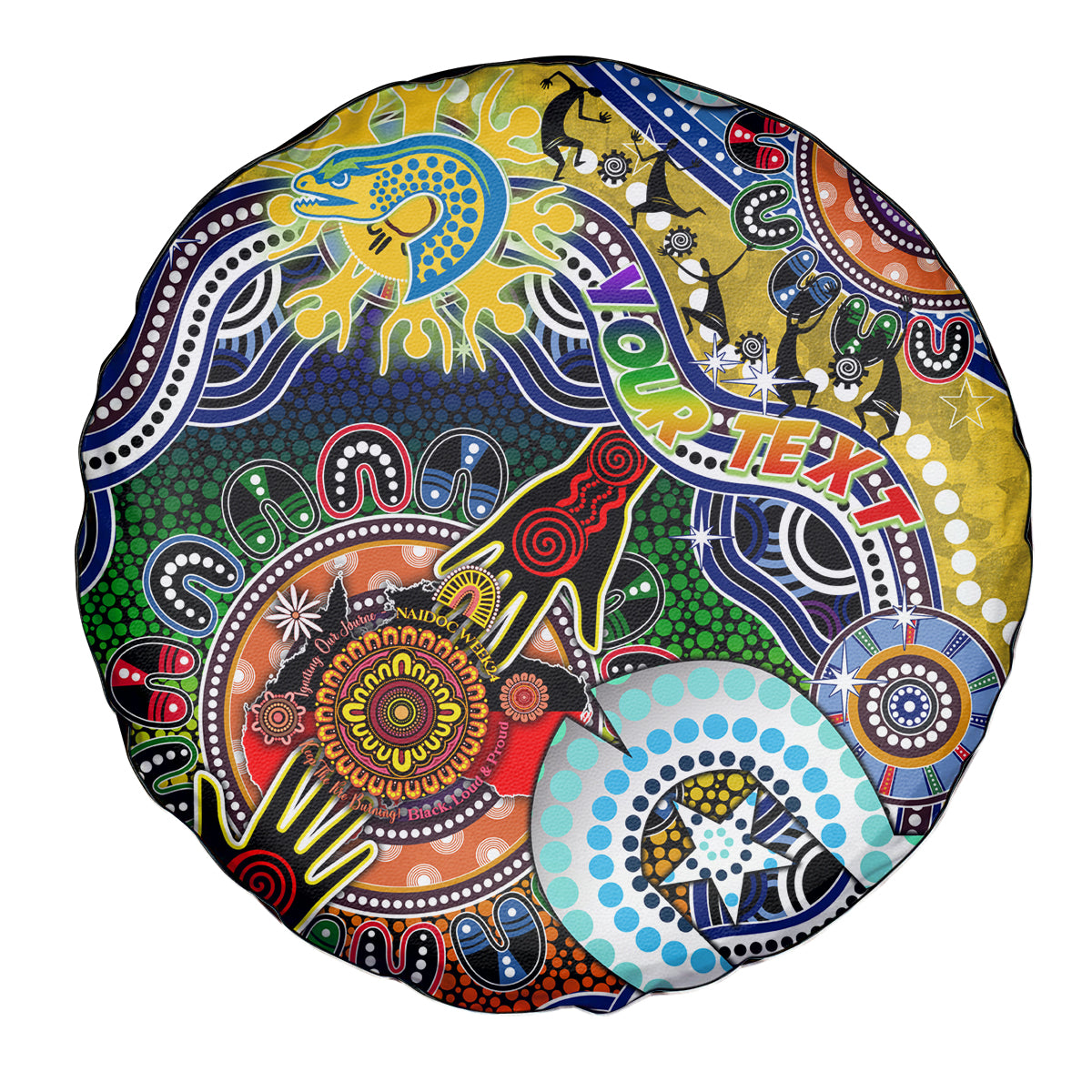 Personalised Eels NAIDOC Week 2024 Spare Tire Cover Australia Aboriginal Dot Painting