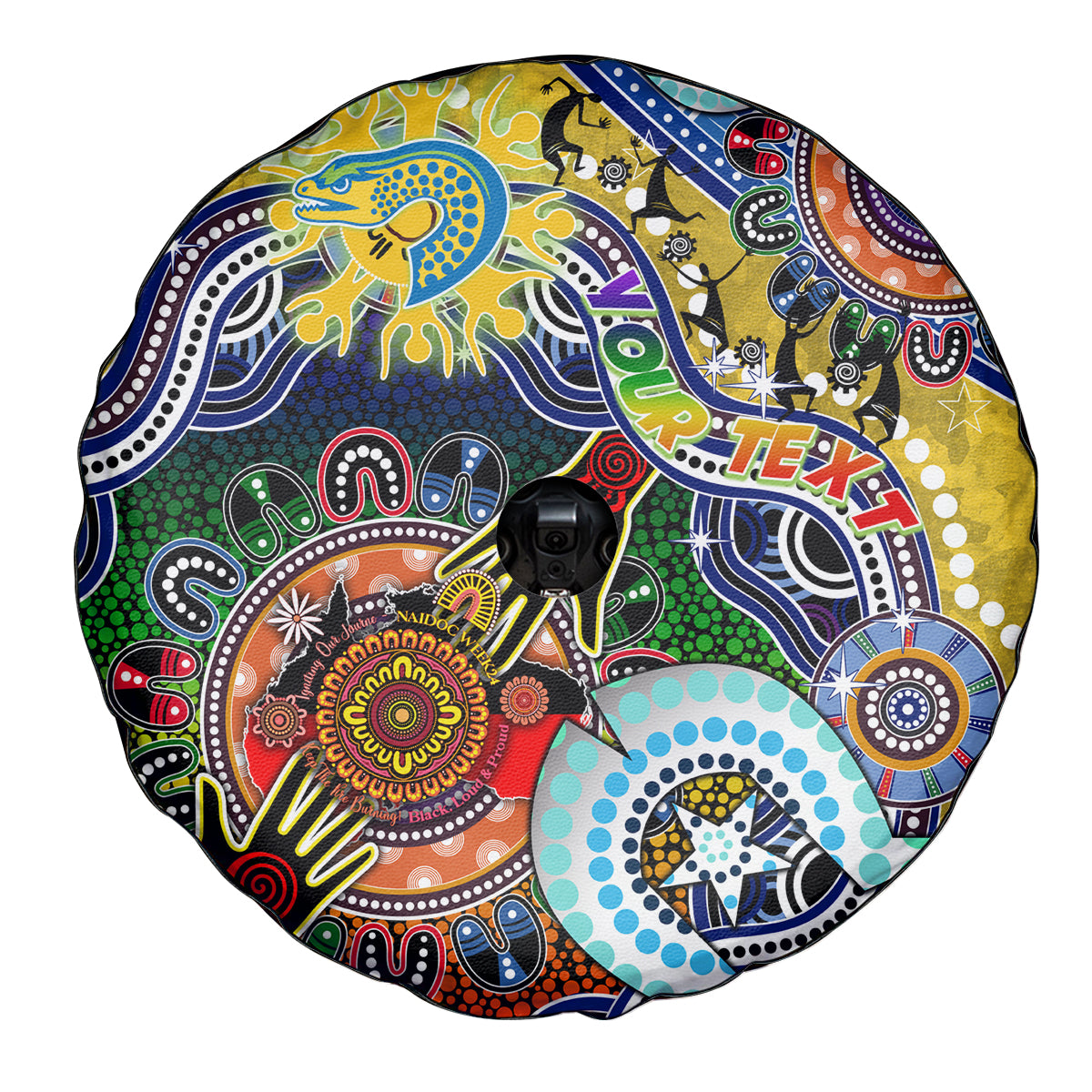 Personalised Eels NAIDOC Week 2024 Spare Tire Cover Australia Aboriginal Dot Painting