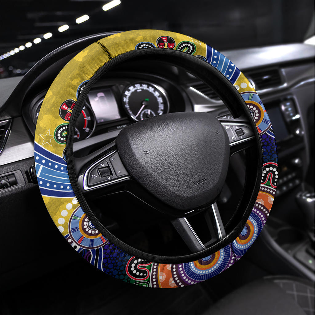 Eels NAIDOC Week 2024 Steering Wheel Cover Australia Aboriginal Dot Painting