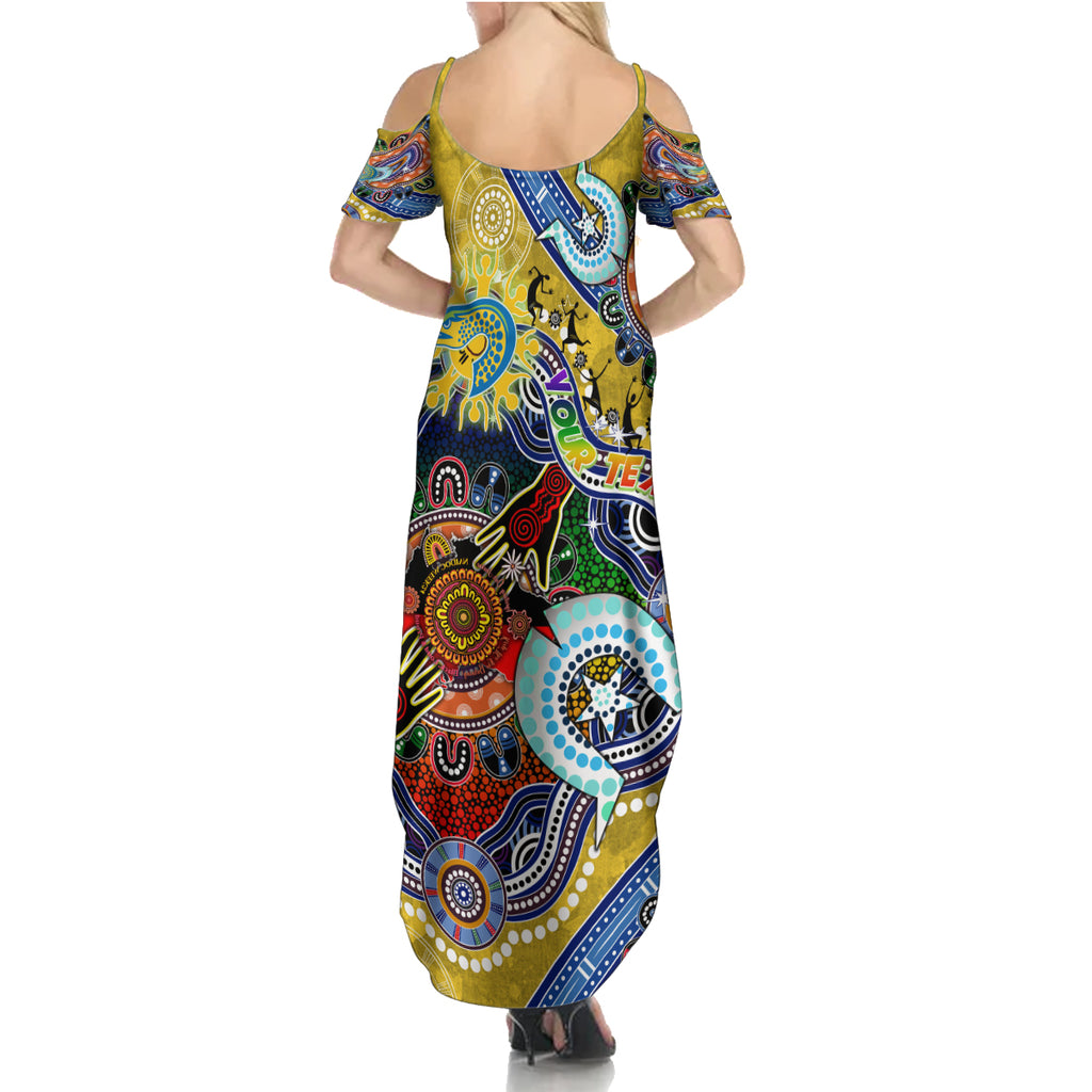 Personalised Eels NAIDOC Week 2024 Summer Maxi Dress Australia Aboriginal Dot Painting