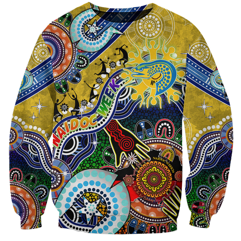 Personalised Eels NAIDOC Week 2024 Sweatshirt Australia Aboriginal Dot Painting